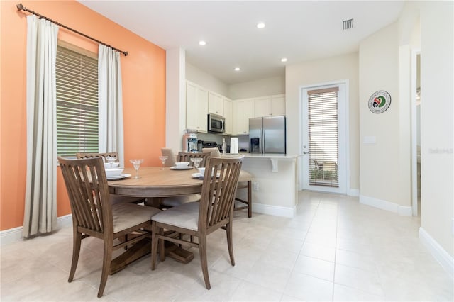 view of tiled dining area