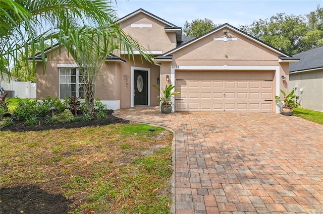 front facade featuring a garage