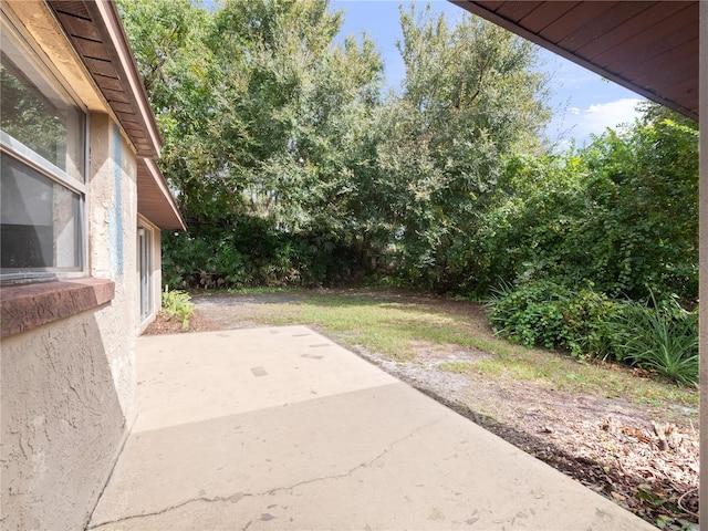 view of yard with a patio area