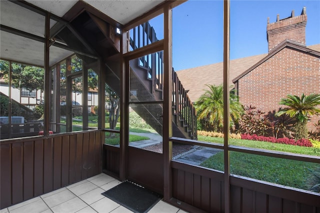 view of unfurnished sunroom