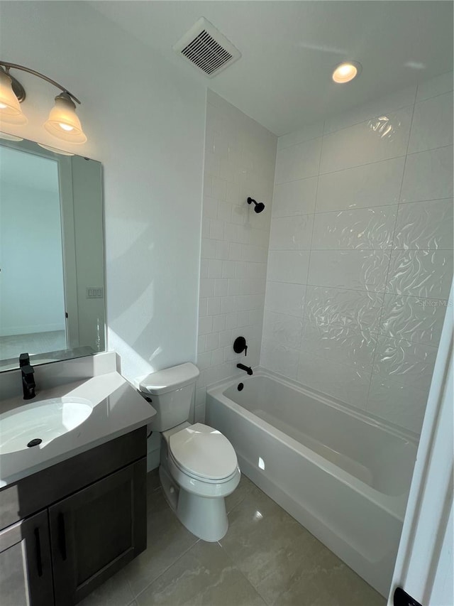 2110 Whitney Marsh Aly, Orlando, FL 32804 - full bath featuring vanity, toilet, bathtub / shower combination, and tile patterned flooring