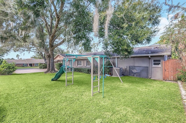 view of play area with a lawn