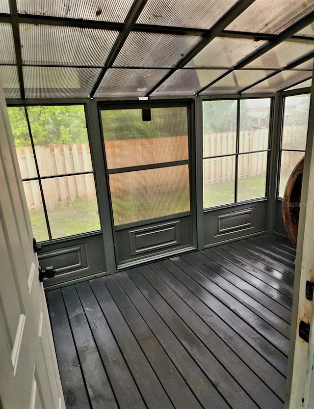 view of unfurnished sunroom