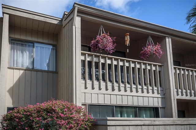 view of property exterior featuring a balcony