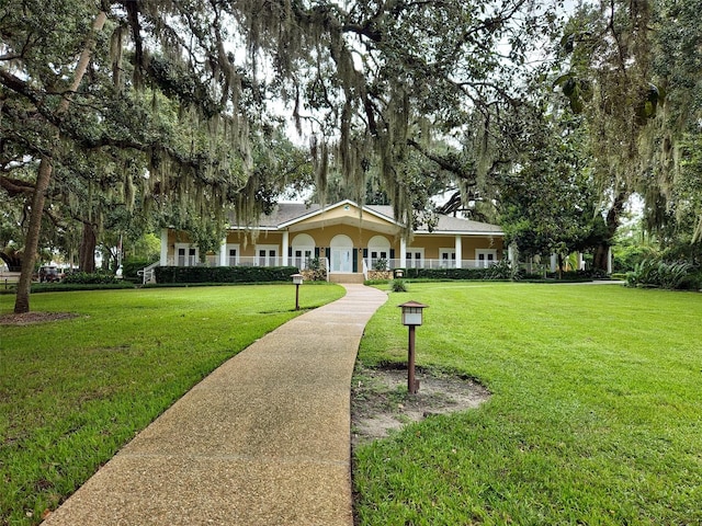 exterior space with a lawn