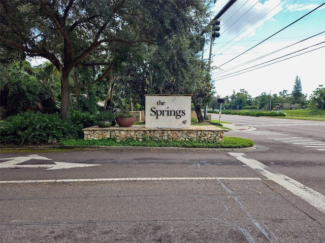 view of community sign