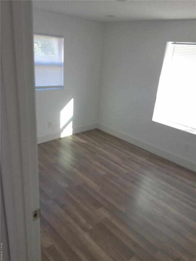 empty room featuring dark hardwood / wood-style floors