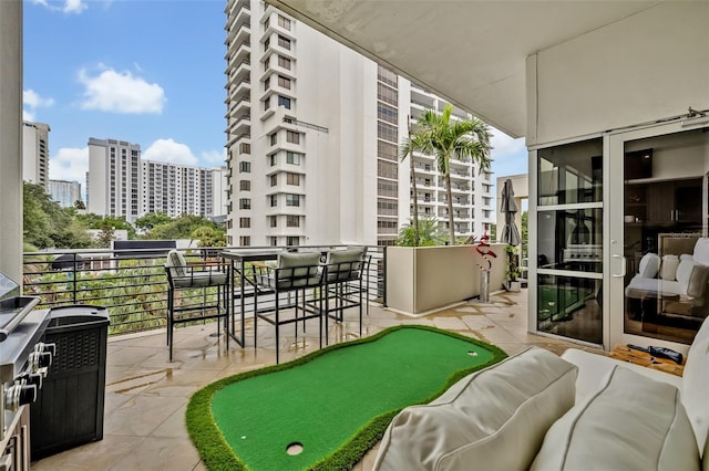 balcony with a patio