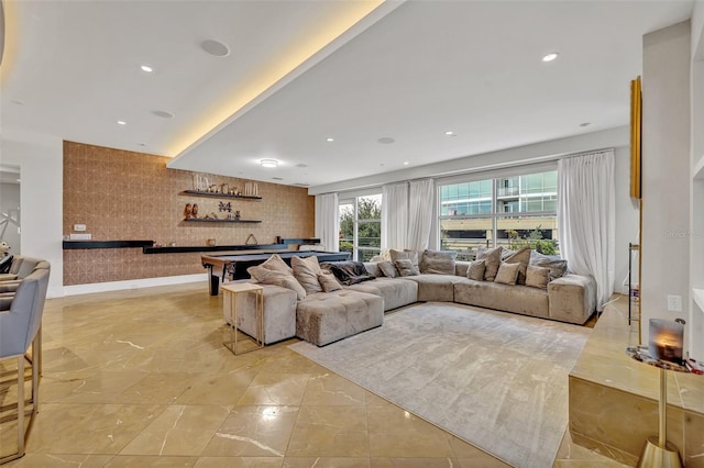 living room with billiards