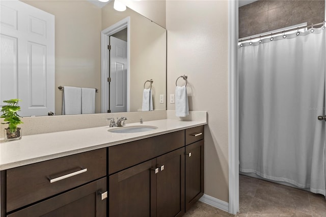 bathroom featuring vanity and tile patterned floors