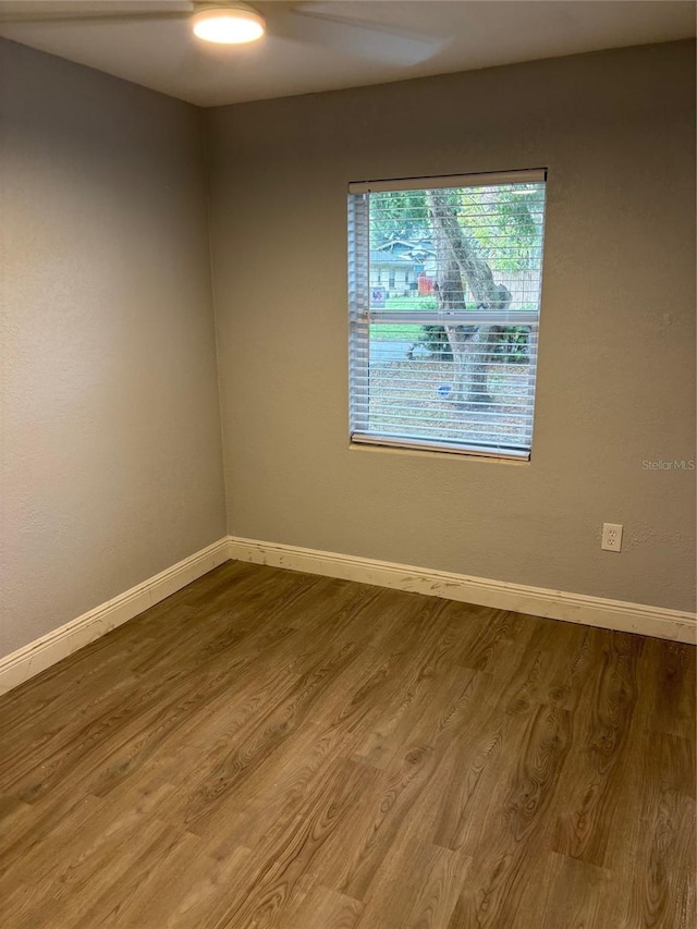 empty room featuring wood-type flooring