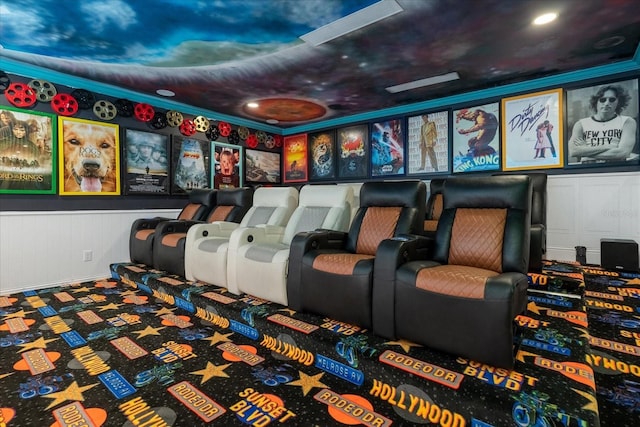 1021 Fantasy Dr, Davenport, FL 33896 - carpeted cinema featuring wainscoting