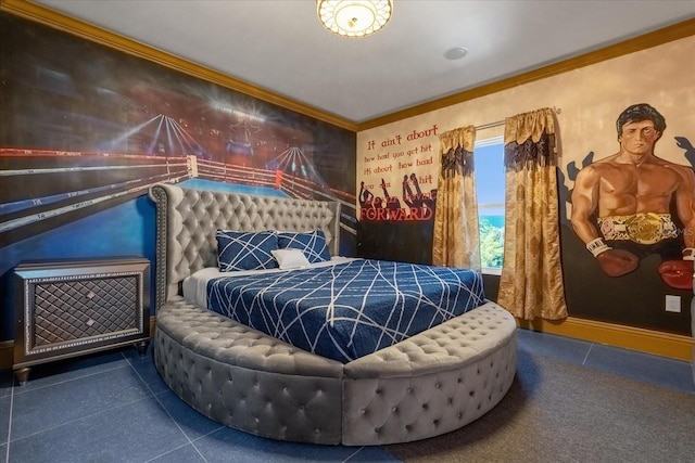 1021 Fantasy Dr, Davenport, FL 33896 - bedroom with tile patterned flooring and crown molding
