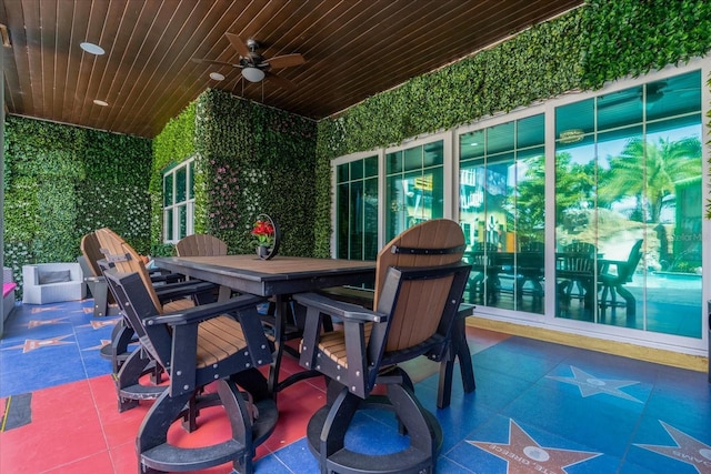 1021 Fantasy Dr, Davenport, FL 33896 - view of patio featuring a ceiling fan and outdoor dining area