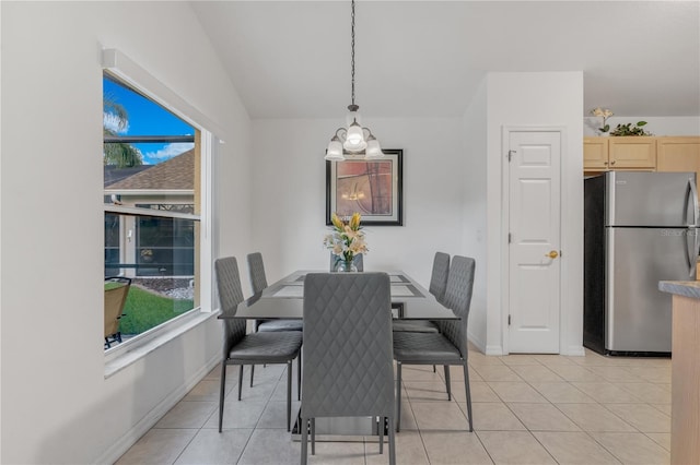 view of tiled dining area