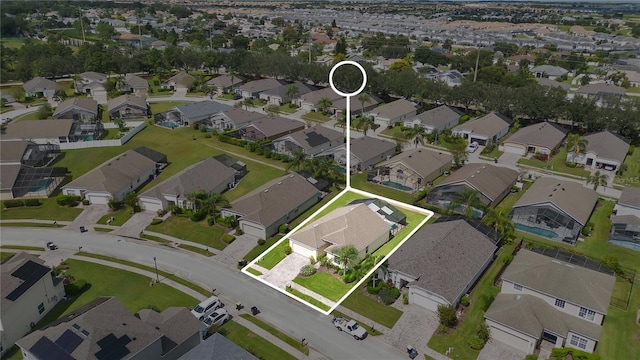drone / aerial view with a residential view