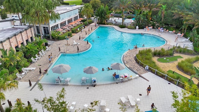 view of pool with a patio