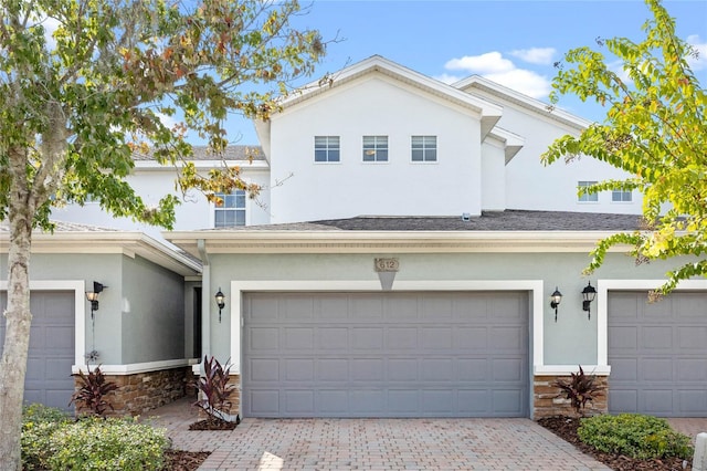 view of front of house with a garage