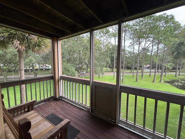 view of unfurnished sunroom