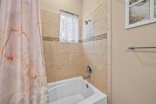 bathroom featuring shower / bath combination with curtain