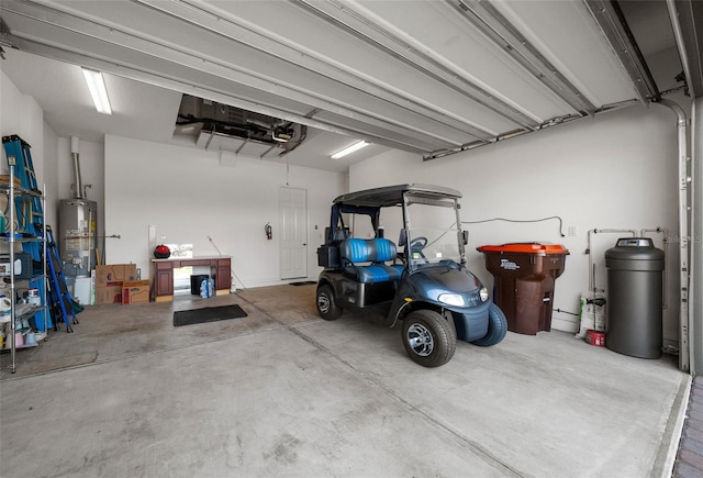 garage featuring gas water heater