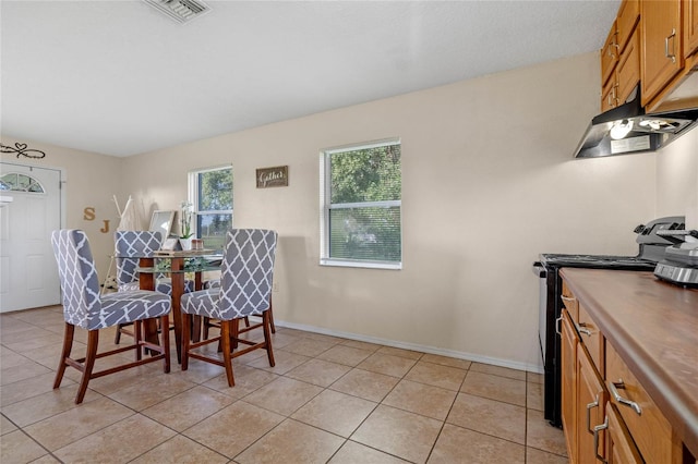 view of tiled dining room