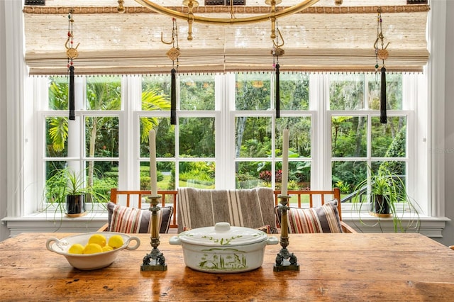 sunroom with plenty of natural light