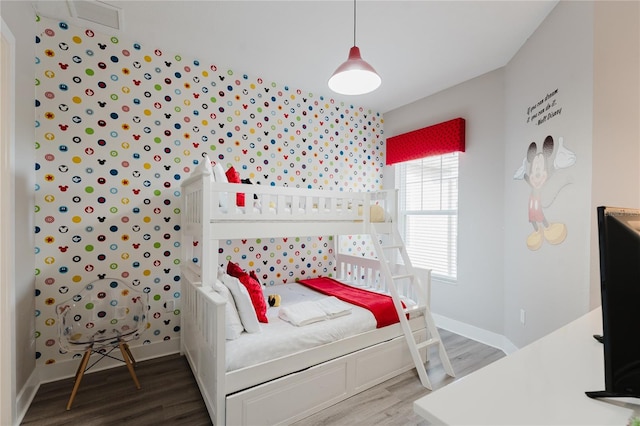 bedroom featuring hardwood / wood-style floors