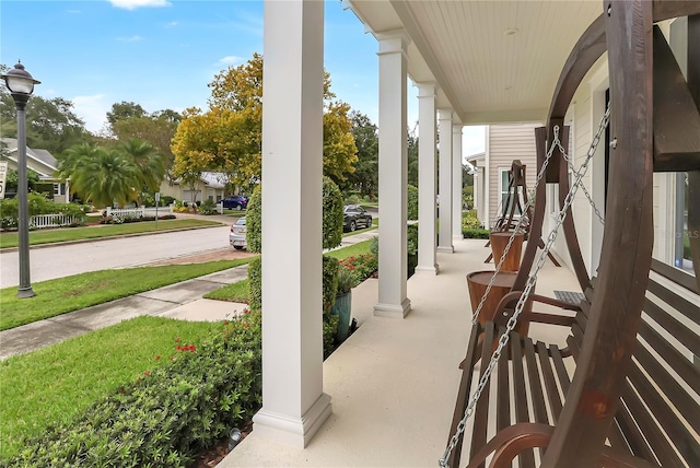 view of patio with a porch