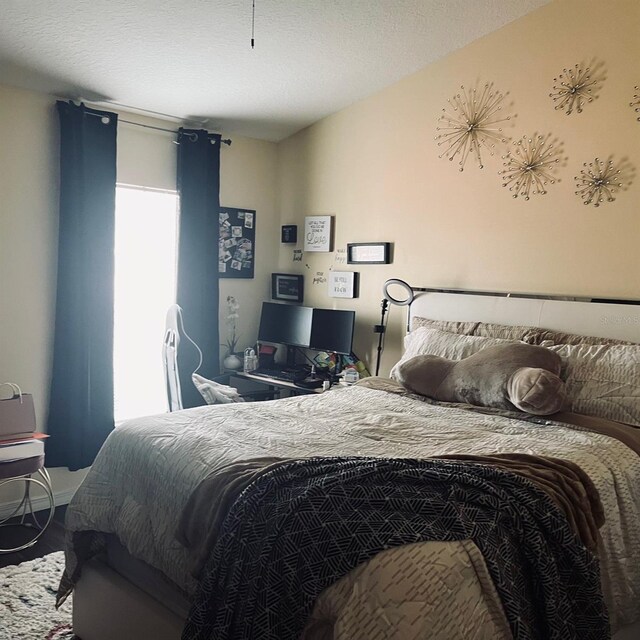 bedroom with a textured ceiling