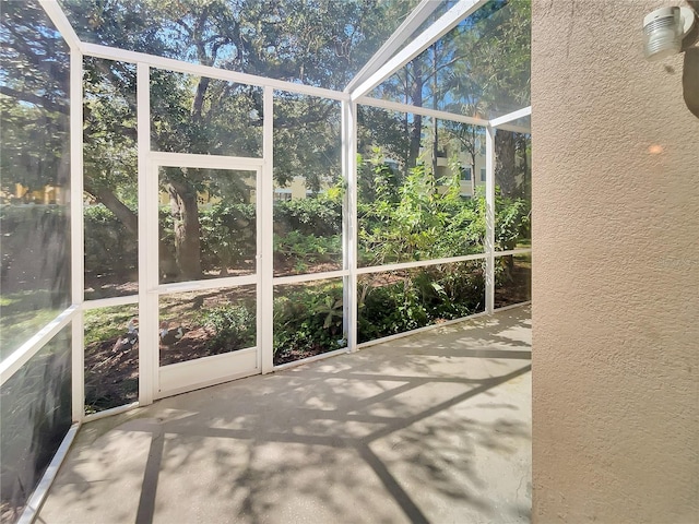 view of unfurnished sunroom