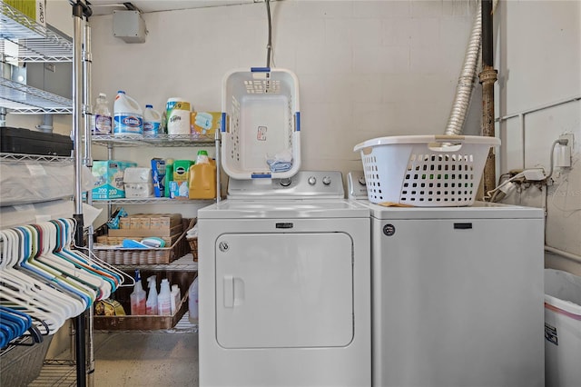 laundry area with washer and dryer