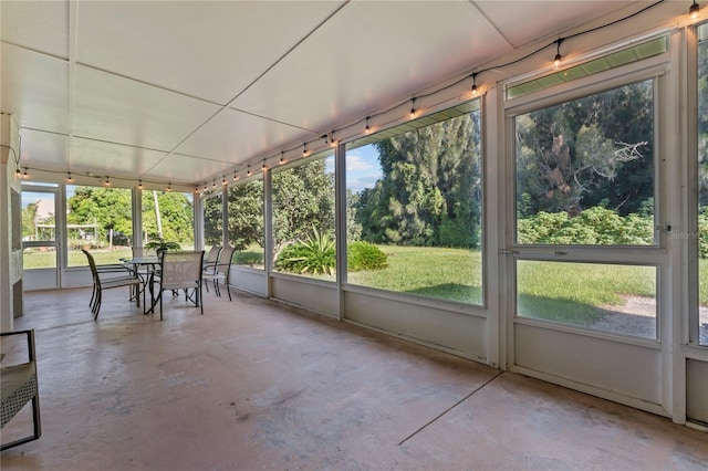 view of unfurnished sunroom