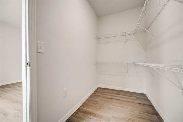 spacious closet with hardwood / wood-style floors