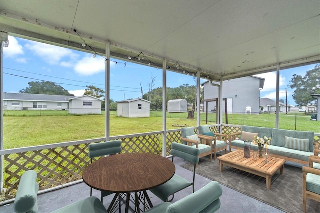 view of sunroom