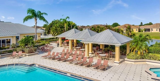 view of pool featuring a patio area