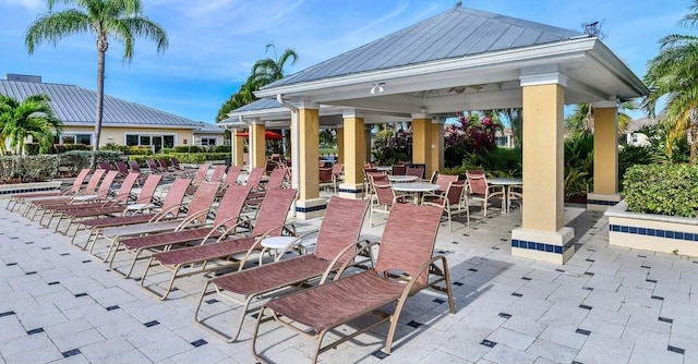 view of patio / terrace featuring a gazebo