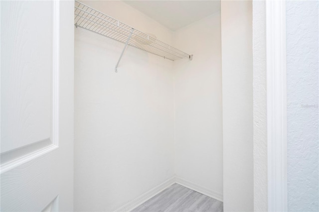 walk in closet featuring light hardwood / wood-style floors