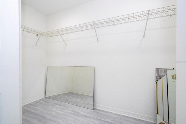 walk in closet featuring wood-type flooring