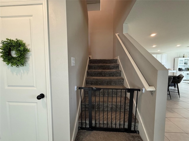 2346 Upland Ln, Apopka, FL 32712 - stairs with tile patterned flooring and recessed lighting