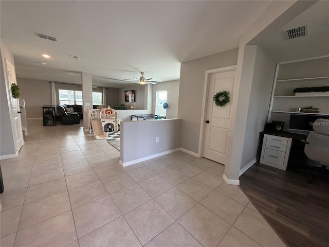 2346 Upland Ln, Apopka, FL 32712 - foyer entrance with ceiling fan, light tile patterned floors, baseboards, and recessed lighting