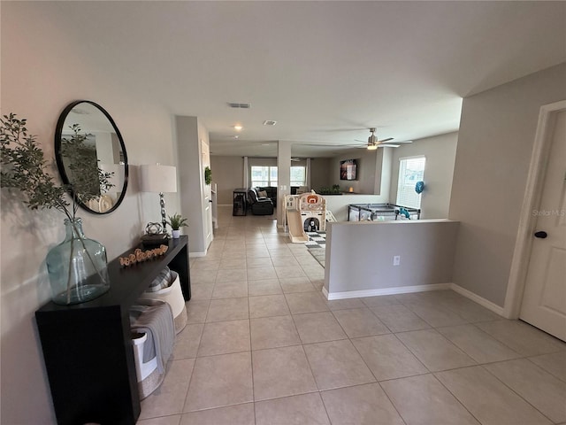 2346 Upland Ln, Apopka, FL 32712 - hallway with light tile patterned flooring, baseboards, and recessed lighting