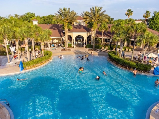 view of pool featuring a patio area