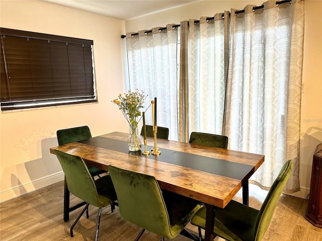 dining room with light hardwood / wood-style flooring