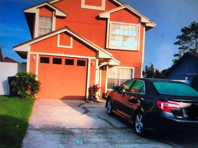 view of front of house with a garage