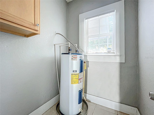 utility room with water heater