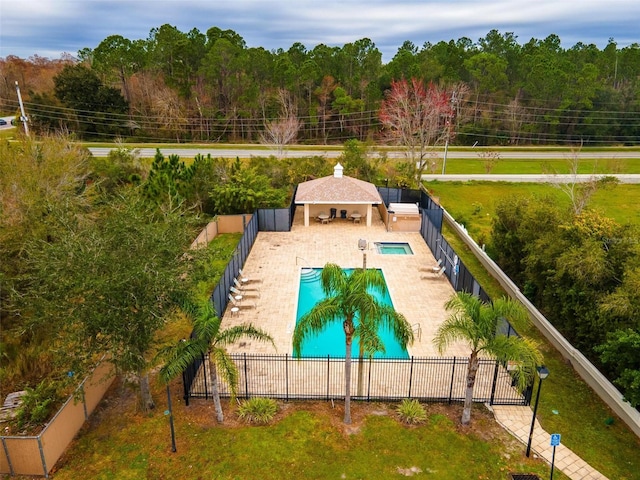 view of swimming pool featuring a patio