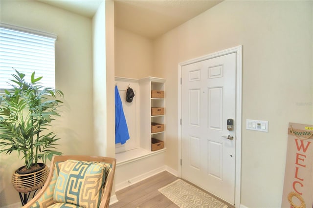 mudroom featuring light hardwood / wood-style floors