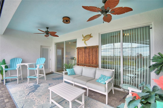 view of patio / terrace with ceiling fan