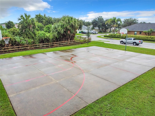 view of patio / terrace featuring basketball court